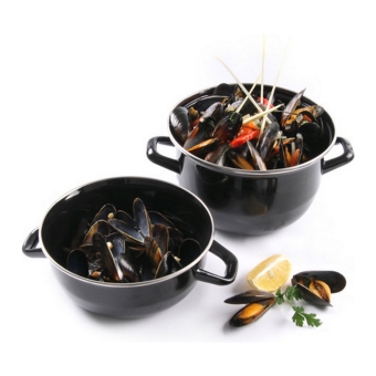 Hendi - Mussel pan Enameled - with lid (3ltr) - ø22