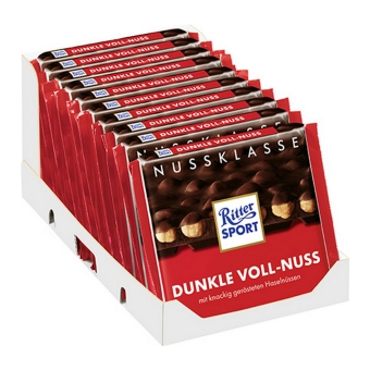 Ritter Sport - Dark Whole Hazelnuts - 10x 100g