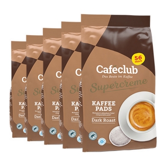 Caféclub - Supercreme Coffee Pads Dark Roast - 5x 56 pads