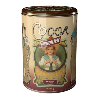 Van Houten - Cocoa powder in yellow vintage tin - 12x 460g