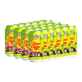 Chupa Chups - Sparkling Sour Green Apple Soda - 24x 345ml