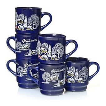 VanWell - Mulled Wine Mug (Blue) 200ml - Set of 6