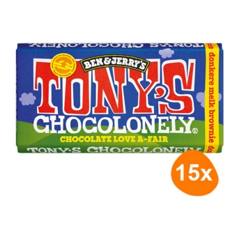 Tony's Chocolonely - Ben & Jerry's Dark milk brownie - 15x 180g