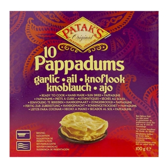 Patak's - Pappadum Garlic (Cook to Eat) - 12x 100g