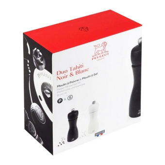 Peugeot - Salt and Pepper mill "Tahiti" - Black/White - 15 cm