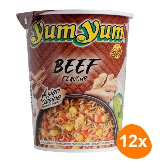Yum Yum - Instant Noodles Beef - 12 Cups