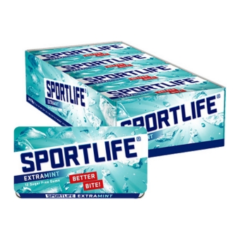Sportlife - Extramint Chewing Gum Sugarfree - 24x 12 pcs
