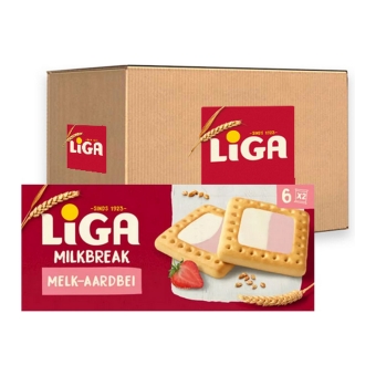 Liga - Milkbreak Duo Milk Strawberry - 12x 245g