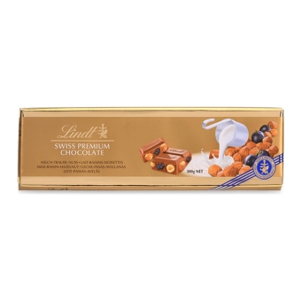 Lindt - Swiss Premium Chocolate Milk Raisin Hazelnut - 300g