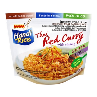 Mama Handi Rice - Instant Fried Rice Thai Red Curry with shrimp - 10 bags