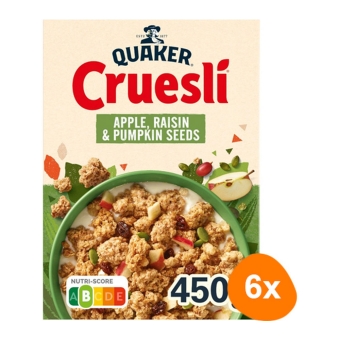Quaker - Cruesli Apple & Raisin - 6x 450g