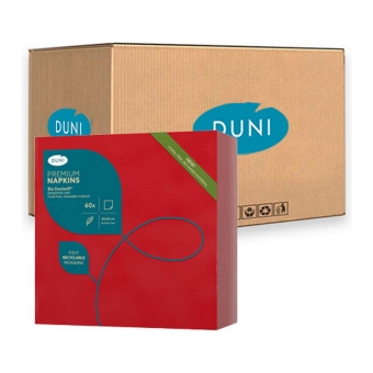 Duni - Bio Dunisoft Napkins Red 40x40 cm - 6x 60 pcs