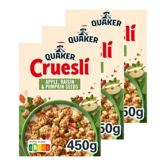 Quaker - Cruesli Apple & Raisin - 3x 450g