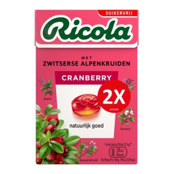 Ricola - Cranberry Sugar Free Duopack - 10x 2x 50g