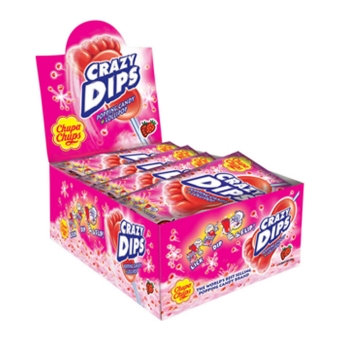 Chupa Chups - Crazy Dip Strawberry - 24 Pcs