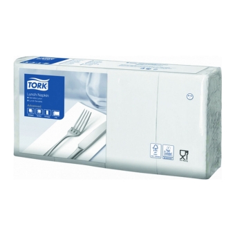 Tork - Lunchservet Wit 33x33 2lgs 1/8 Vouw - 200 stuks