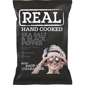 Real Crisps - Sea Salt & Black Pepper - 10 x 150 grams