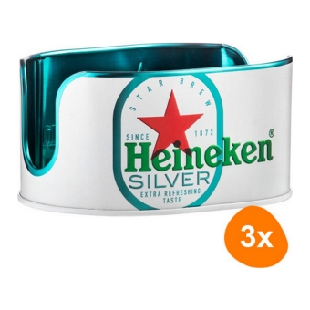 Heineken - Coaster Holder Silver - 3 pcs