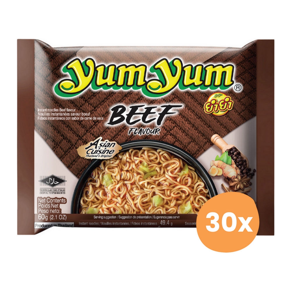 Yum Yum | Beef Noodles Bag | 30 x 60 g | Foodworld XL US