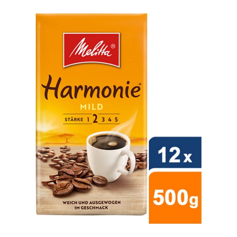 Melitta - Harmonie Mild Ground Coffee - 12x 500g