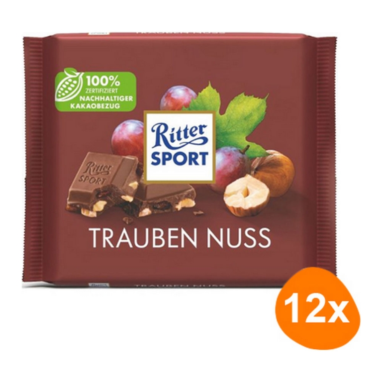 Ritter Sport - Raisins Hazelnuts - 12x 100g