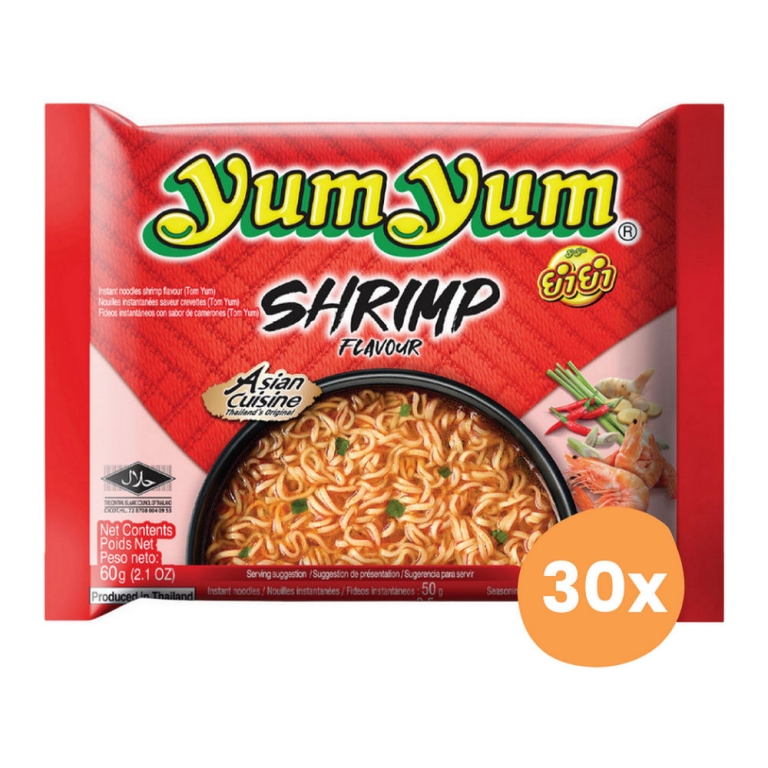 Yum Yum | Shrimp Noodles Bag | 30 x 60 g