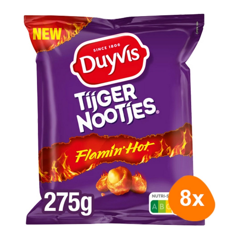 Duyvis - Tigernuts (Coated Nuts) Flamin' Hot - 8x 275g
