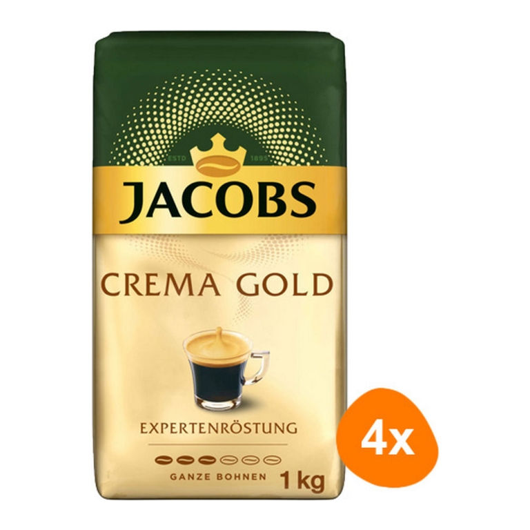 Jacobs - Expertenröstung Crema Gold Beans - 4x 1 kg