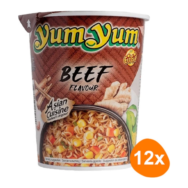 Yum Yum - Instant Noodles Beef - 12 Cups