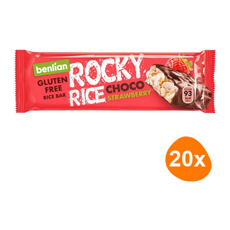 Benlian - Rocky Rice Choco Strawberry - 20 Bars
