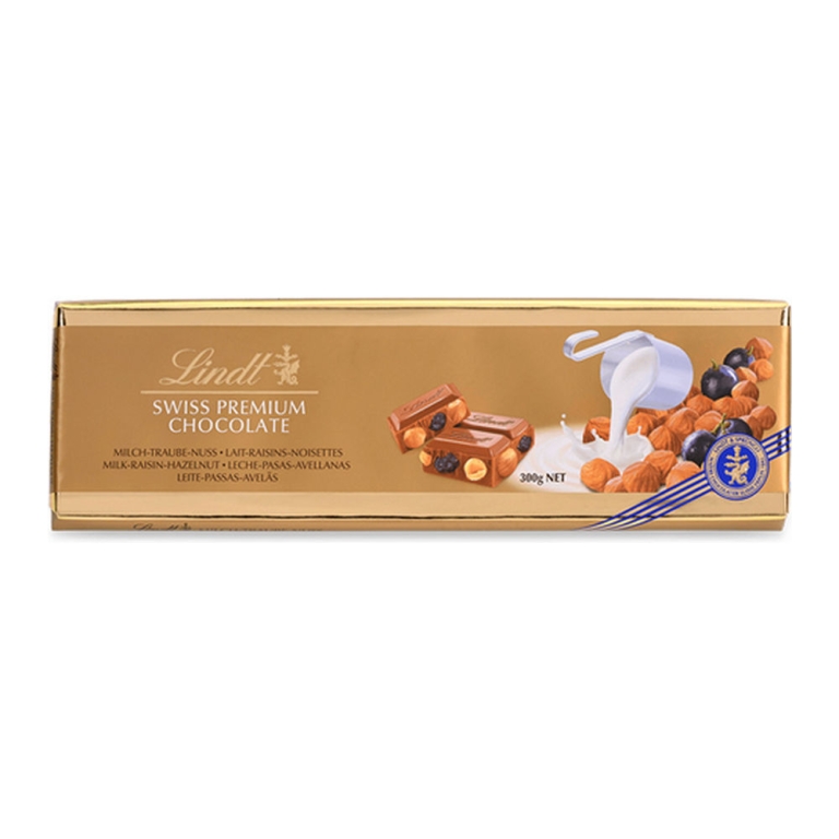 Lindt - Swiss Premium Chocolate Milk Raisin Hazelnut - 300g