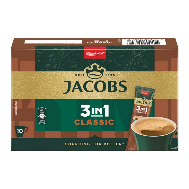 Jacobs - Classic 3in1 Sticks Instant Coffee - 12x 10 sticks