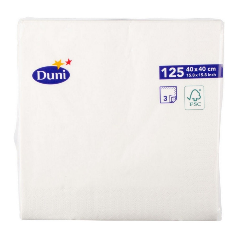 Duni - Dunisoft Napkins White 40X40 - 125 pieces