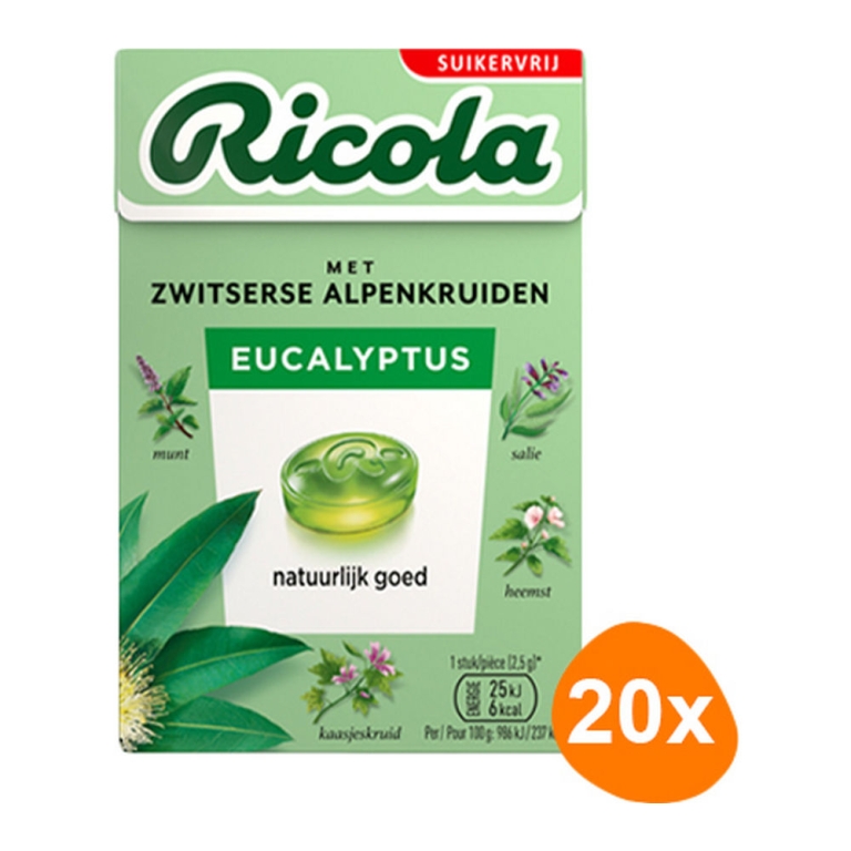 Ricola - Eucalyptus Sugerfree - 20x 50g