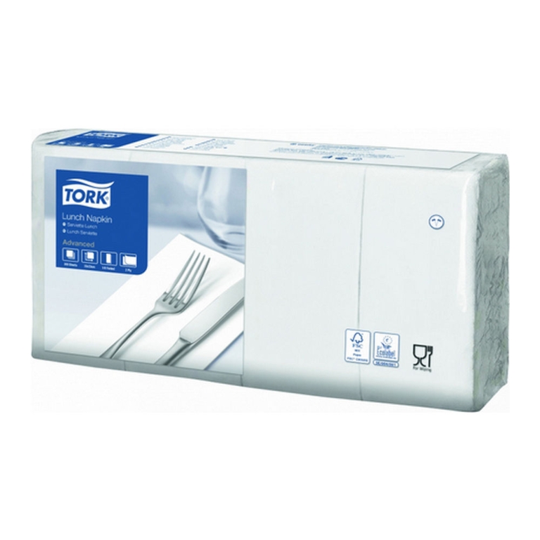 Tork - Lunchservet Wit 33x33 2lgs 1/8 Vouw - 200 stuks