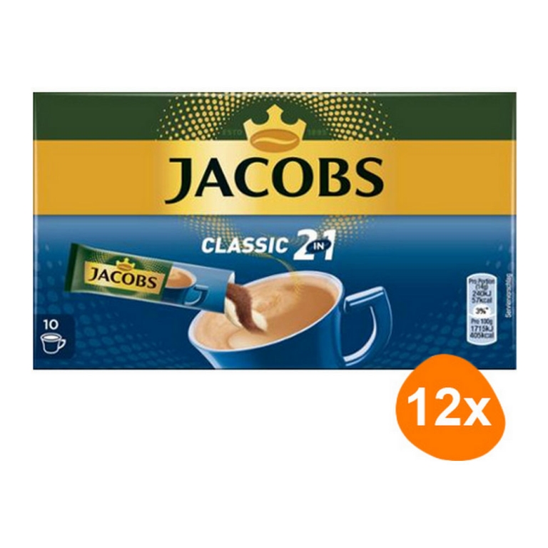 Jacobs - Classic 2in1 Sticks Instant Coffee - 12x 10 sticks