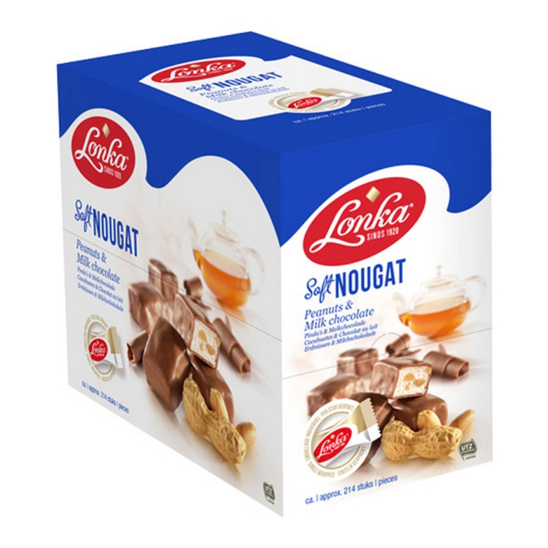 Lonka - Soft Nougat Peanuts & Milk Chocolate (individually wrapped) - 214 pcs