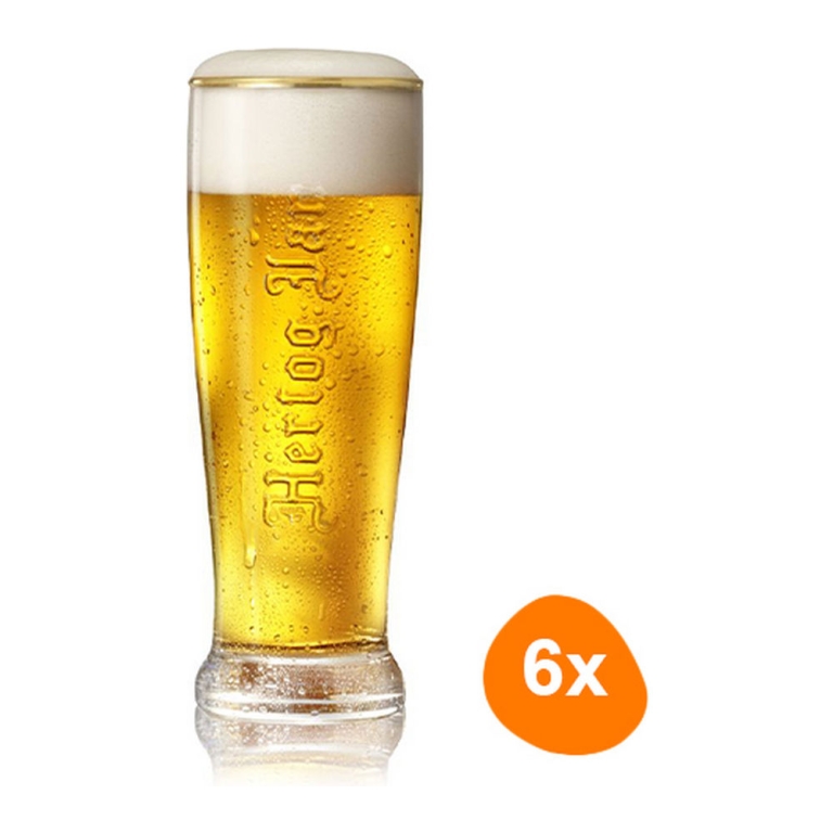 Hertog Jan - Beerglass Flute "Embossed"  250ml - set of 6