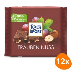 Ritter Sport - Raisins Hazelnuts - 12x 100g