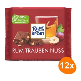 Ritter Sport - Rum Raisins Hazelnuts - 12x 100g