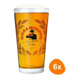 Birra Moretti - Beerglass "Vaasje" 250ml - Set of 6