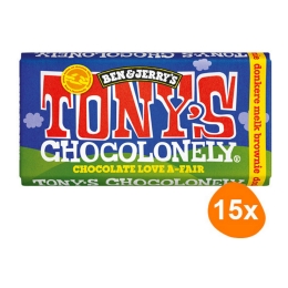 Tony's Chocolonely - Ben & Jerry's Dark milk brownie - 15x 180g