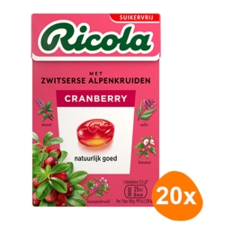 Ricola - Cranberry Sugerfree - 20x 50g