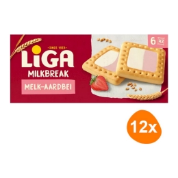 Liga - Milkbreak Duo Milk Strawberry - 12x 245g