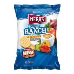 Herr's - Creamy Ranch & Habanero Ripple Potato Chips - 170g