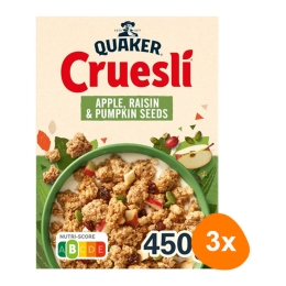 Quaker - Cruesli Apple & Raisin - 3x 450g