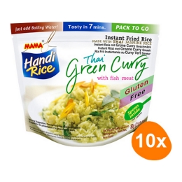 Mama Handi Rice - Instant Fried Rice Thai Green Curry with Fish Meat - 10 bags