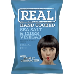 Real Crisps - Sea Salt & Cider Vinegar - 10 x 150 grams