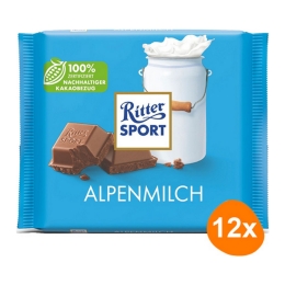 Ritter Sport - Alpine Milk Chocolate - 12x 100g